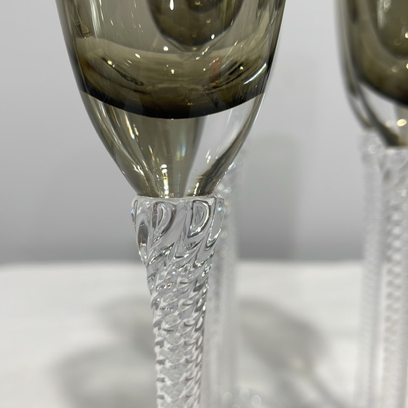Amazon.com | JYB&XY Champagne Flutes Set of 6 Hand Blown  Elegant Gray Champagne Flutes Set of 6 with twisted hand blown clear stem